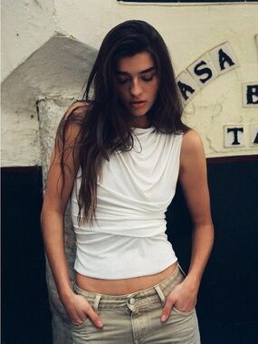 NWT With Jean Adelaide Top in white - Small